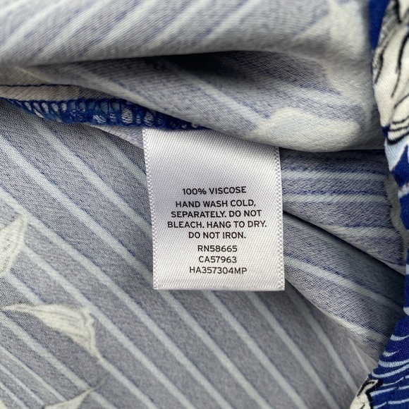 Halogen Blue and Cream Stripe with Floral Print 3/4 Sleeve Shift Dress | Size S - Picture 14 of 15